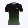 Jersey running atau running jersey custom Genethics 2026 warna gradasi hijau dengan bahan quick-dry breathable untuk lari dan aktivitas outdoor (Tampak Depan).