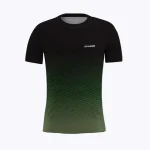 Jersey running atau running jersey custom Genethics 2026 warna gradasi hijau dengan bahan quick-dry breathable untuk lari dan aktivitas outdoor (Tampak Depan).