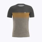 Jersey running atau running jersey custom Genethics 2026 warna abu krem dengan bahan quick-dry breathable untuk lari dan aktivitas outdoor (Tampak Depan).